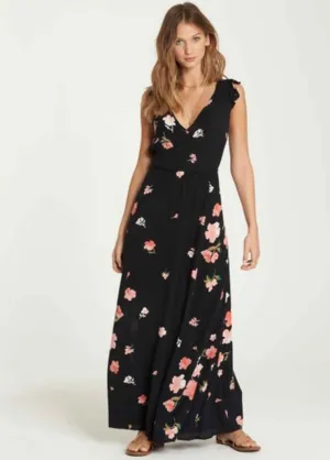 Billabong Women's Wind Flutter Floral Maxi Dress | Black