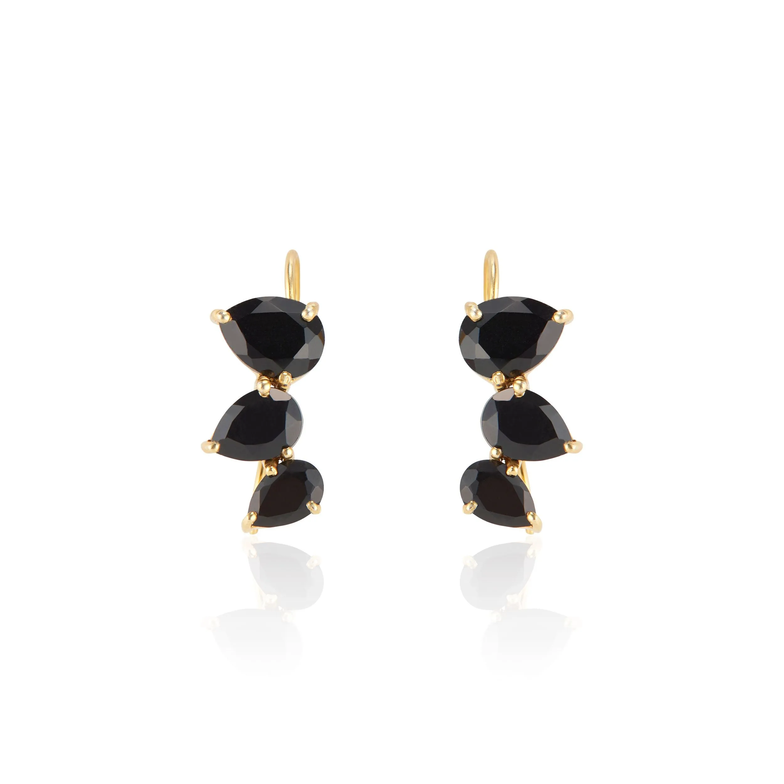 Black Onyx Crawler Earrings