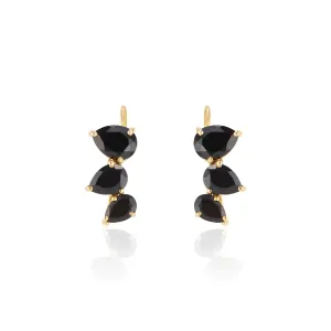 Black Onyx Crawler Earrings