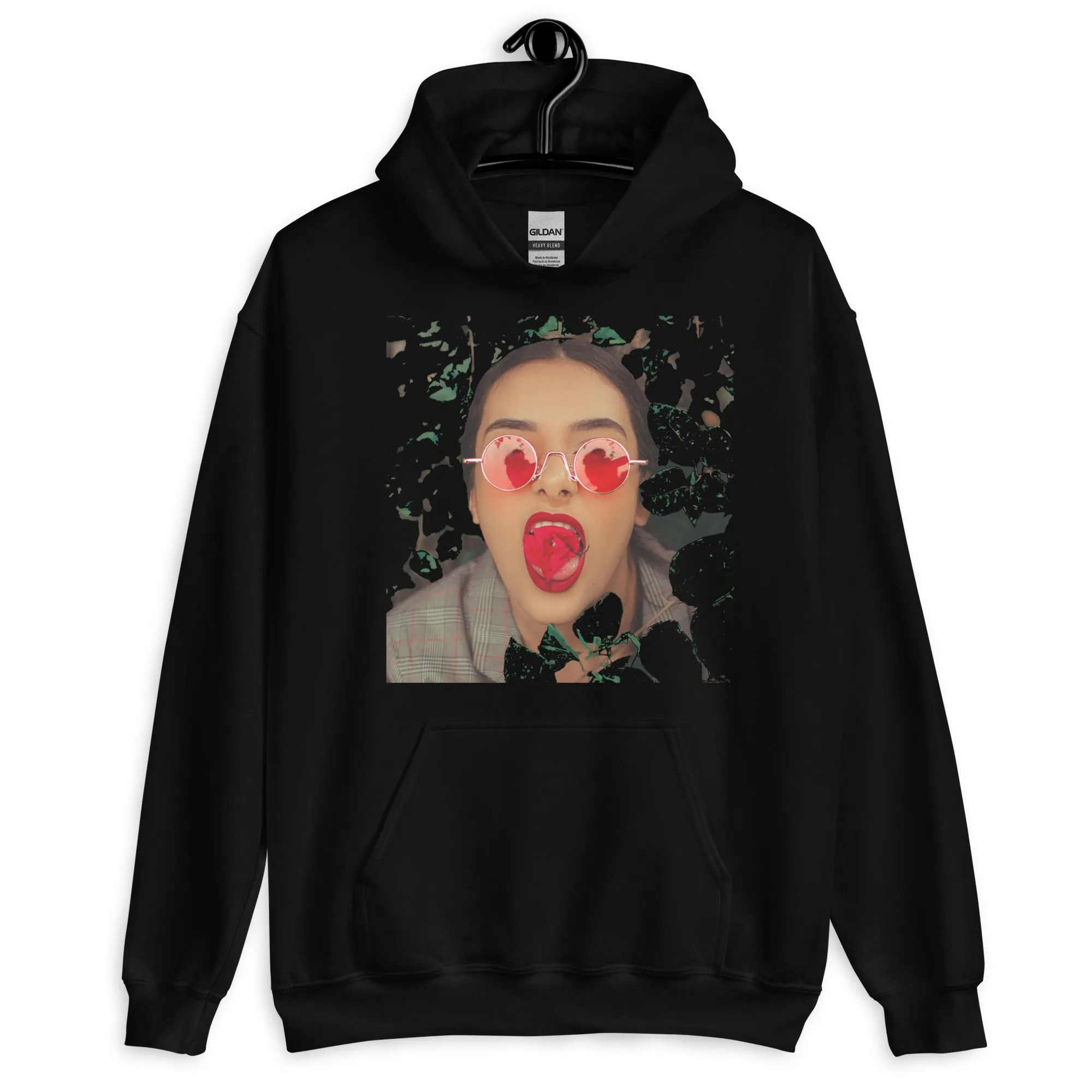 Black oversize Hoodie Plus Graffiti Face Print