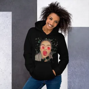 Black oversize Hoodie Plus Graffiti Face Print