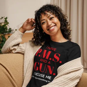 Black PMS & Gun Women's Relaxed T-Shirt