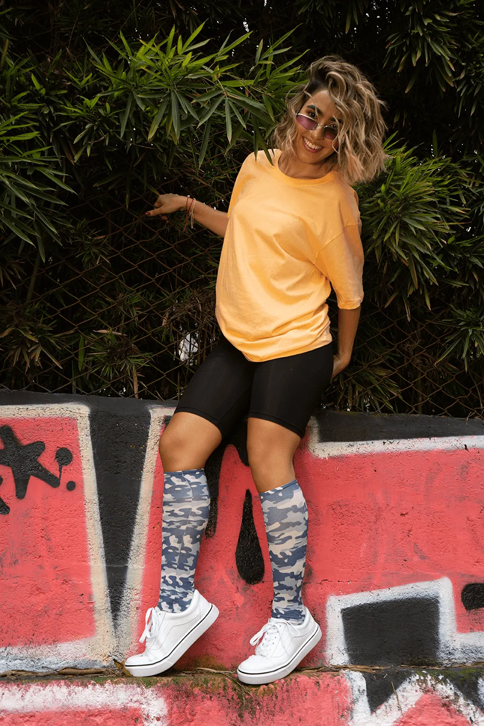 Blue Camo Knee Highs