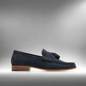 Blue Italian Suede Lysandra Tassel Loafers - Loafers Shoes