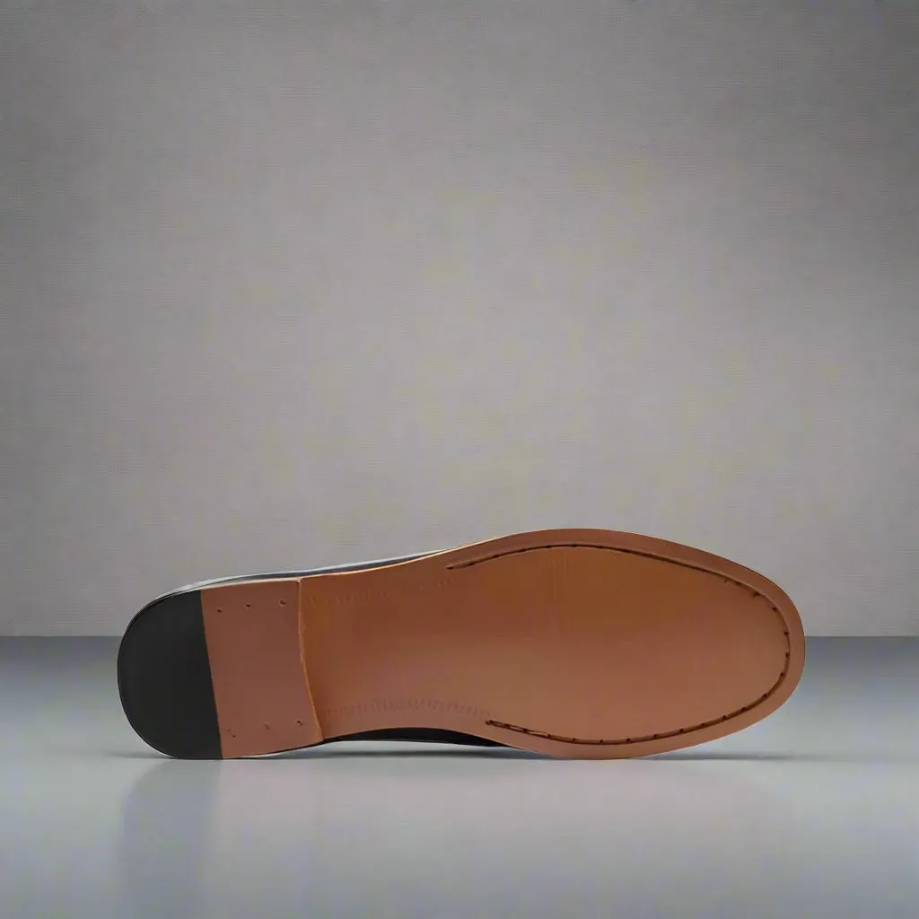 Blue Italian Suede Lysandra Tassel Loafers - Loafers Shoes