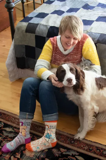 Blue Q - My Dog Is Cool Af | Women'S Crew Socks