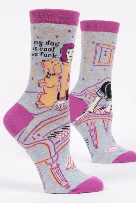 Blue Q - My Dog Is Cool Af | Women'S Crew Socks