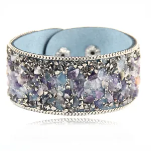 Blue Resin & Cubic Zirconia 18K Gold-Plated Bracelet