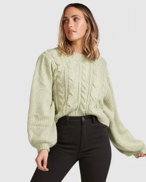 Bluesday Cable Knit Crew