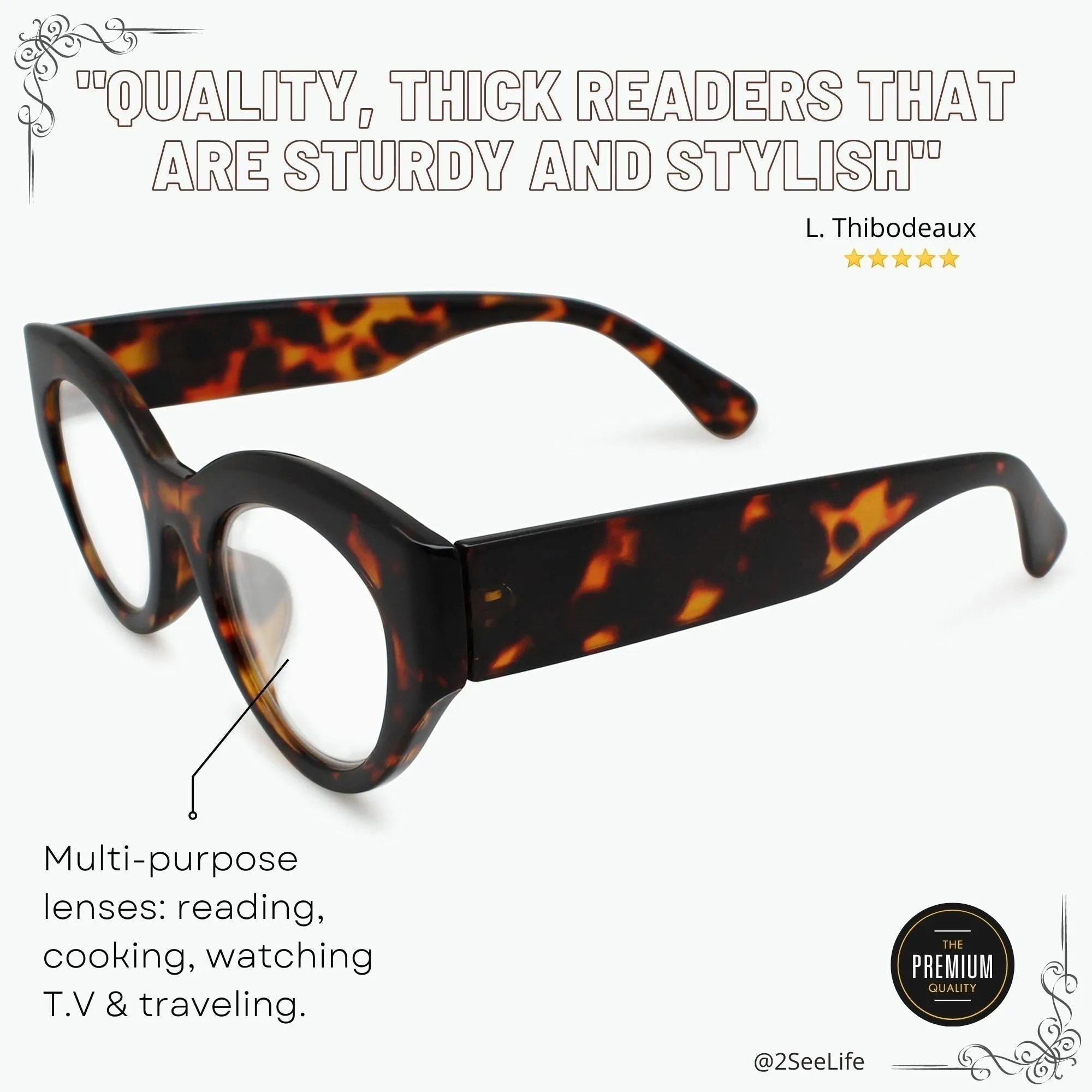 Bold Cat Eye Reading Glasses for Women | R-695