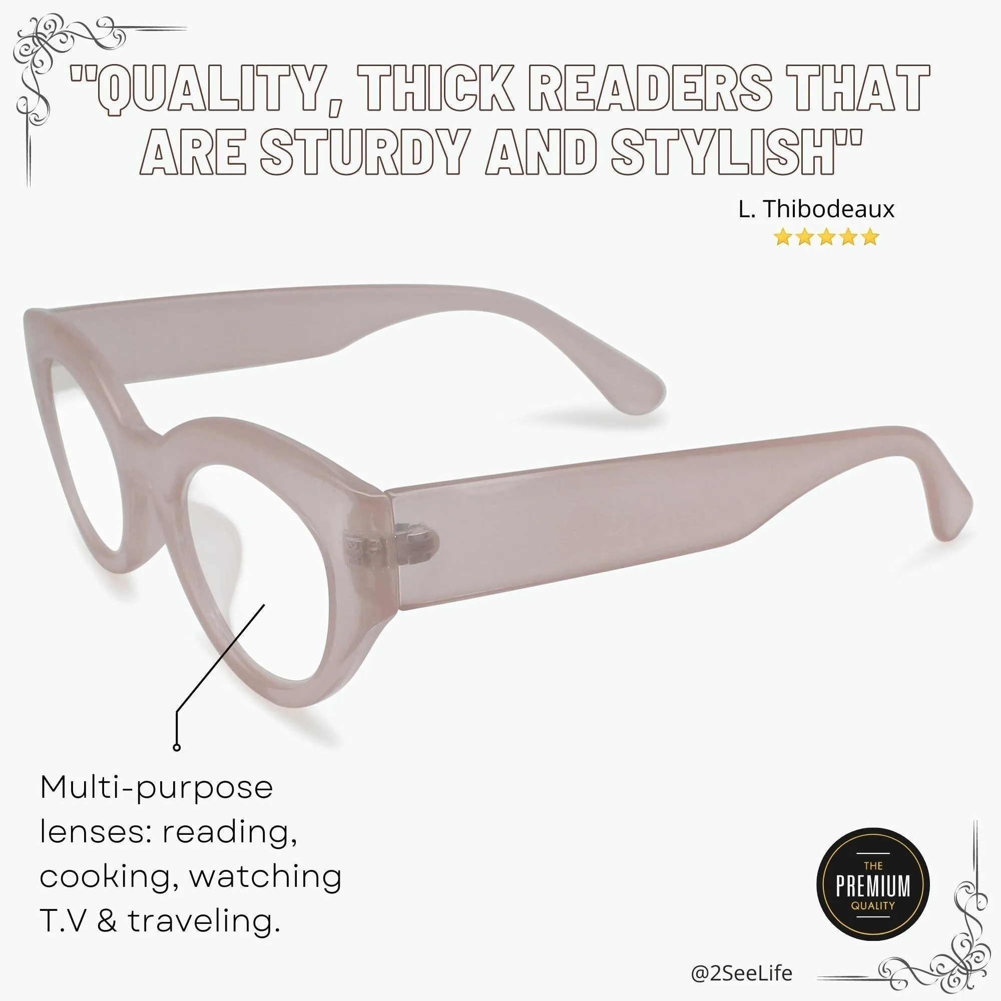 Bold Cat Eye Reading Glasses for Women | R-695