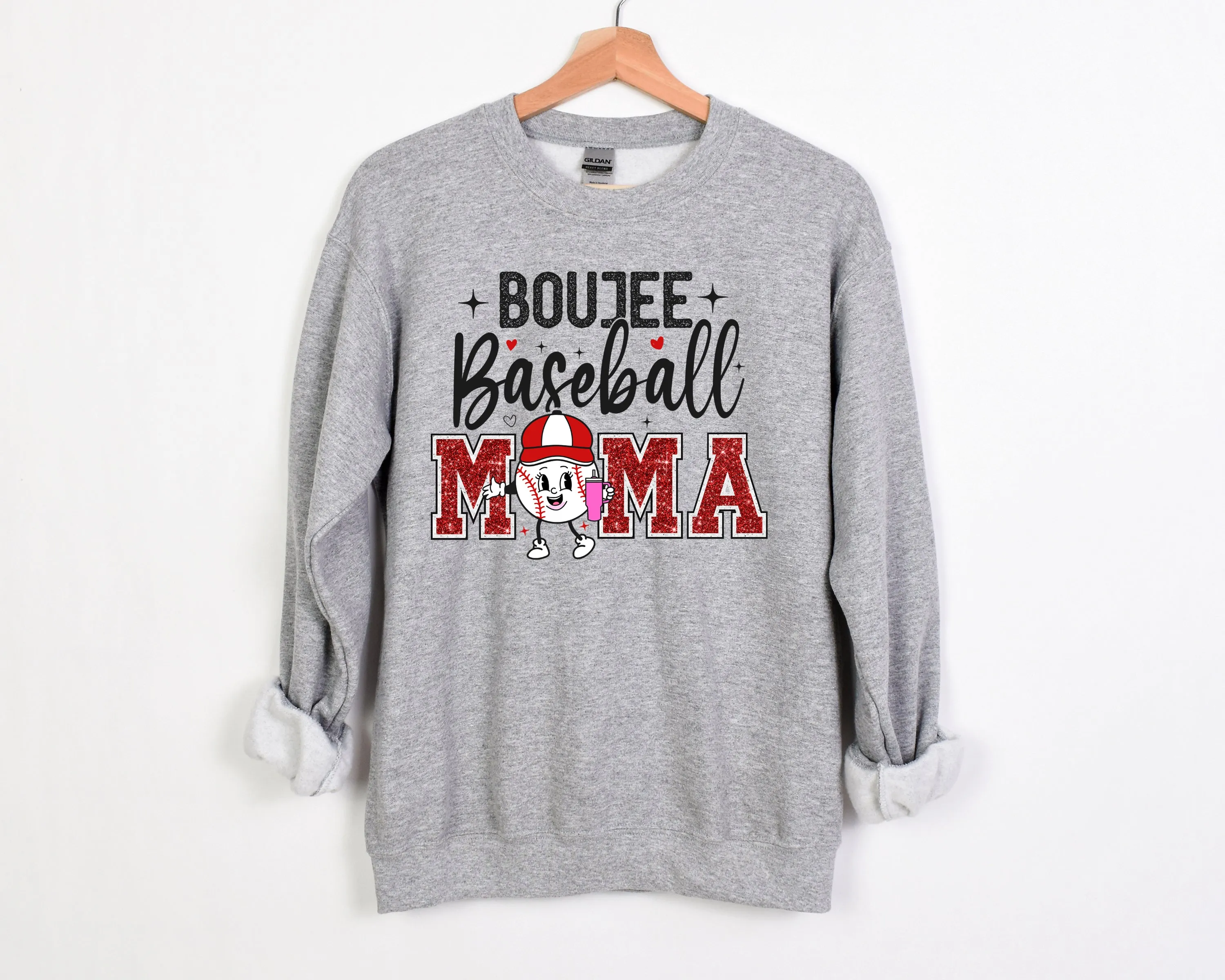 Boujee Baseball Mama - Unisex Fleece Pullover