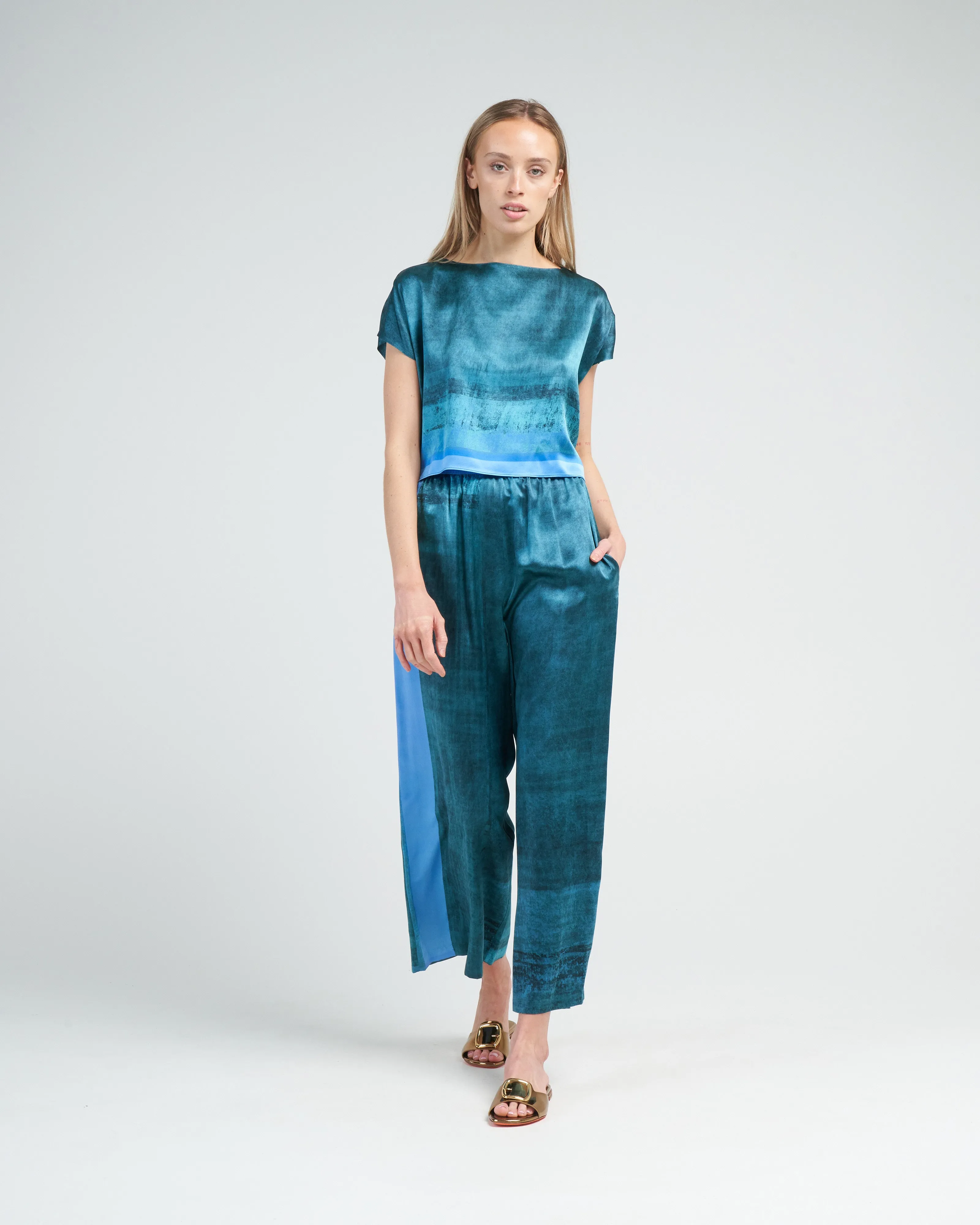 boxy crop tee - glacier