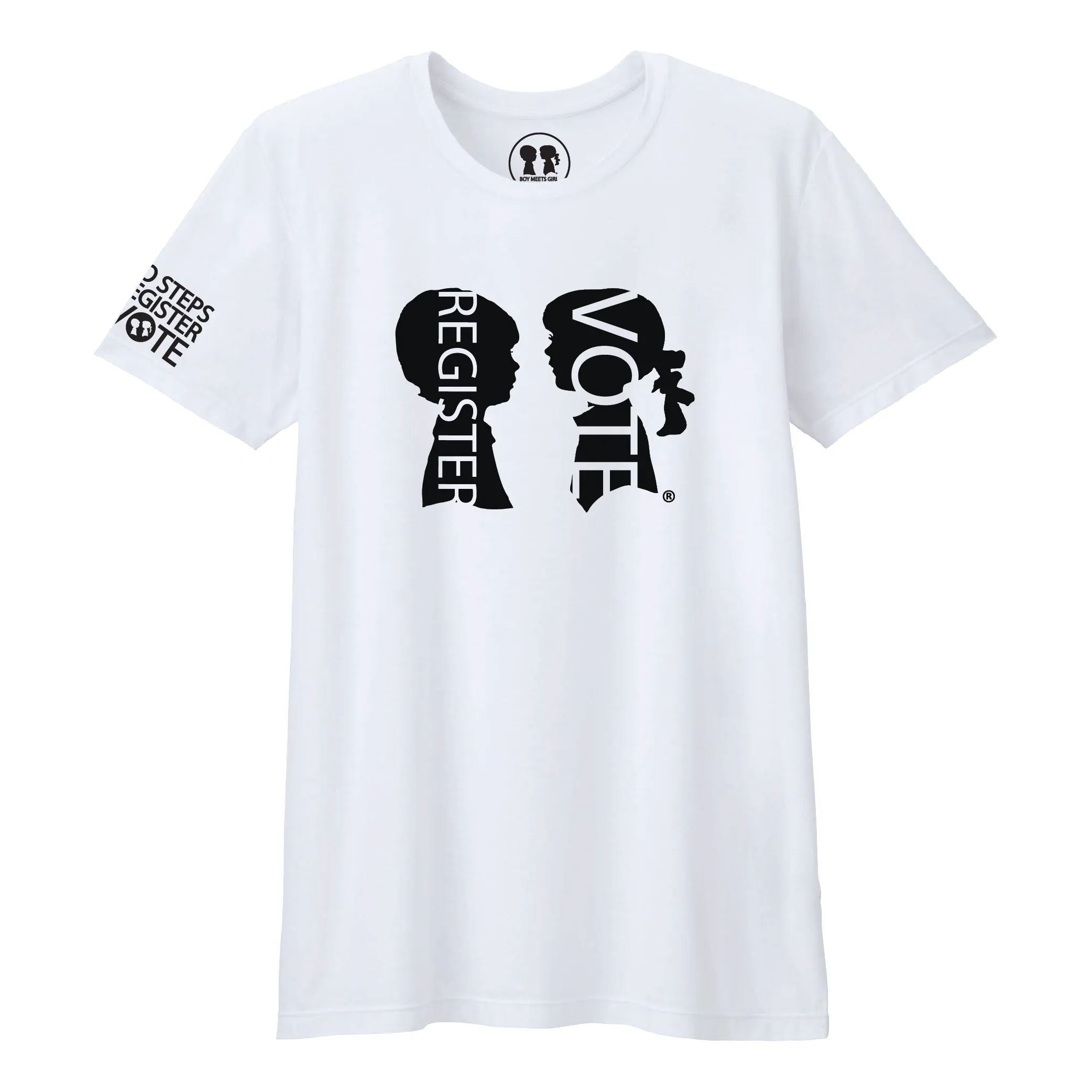 BOY MEETS GIRL® x Women's March x Voto Latino White Unisex Voting T-Shirt