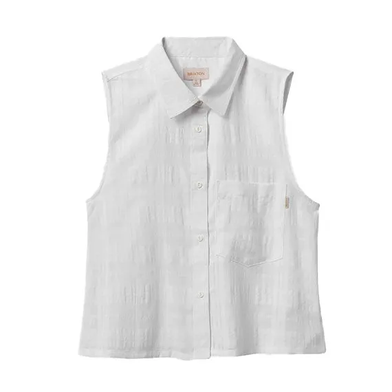 Brixton Women's Leon Boxy Sleeveless Woven White
