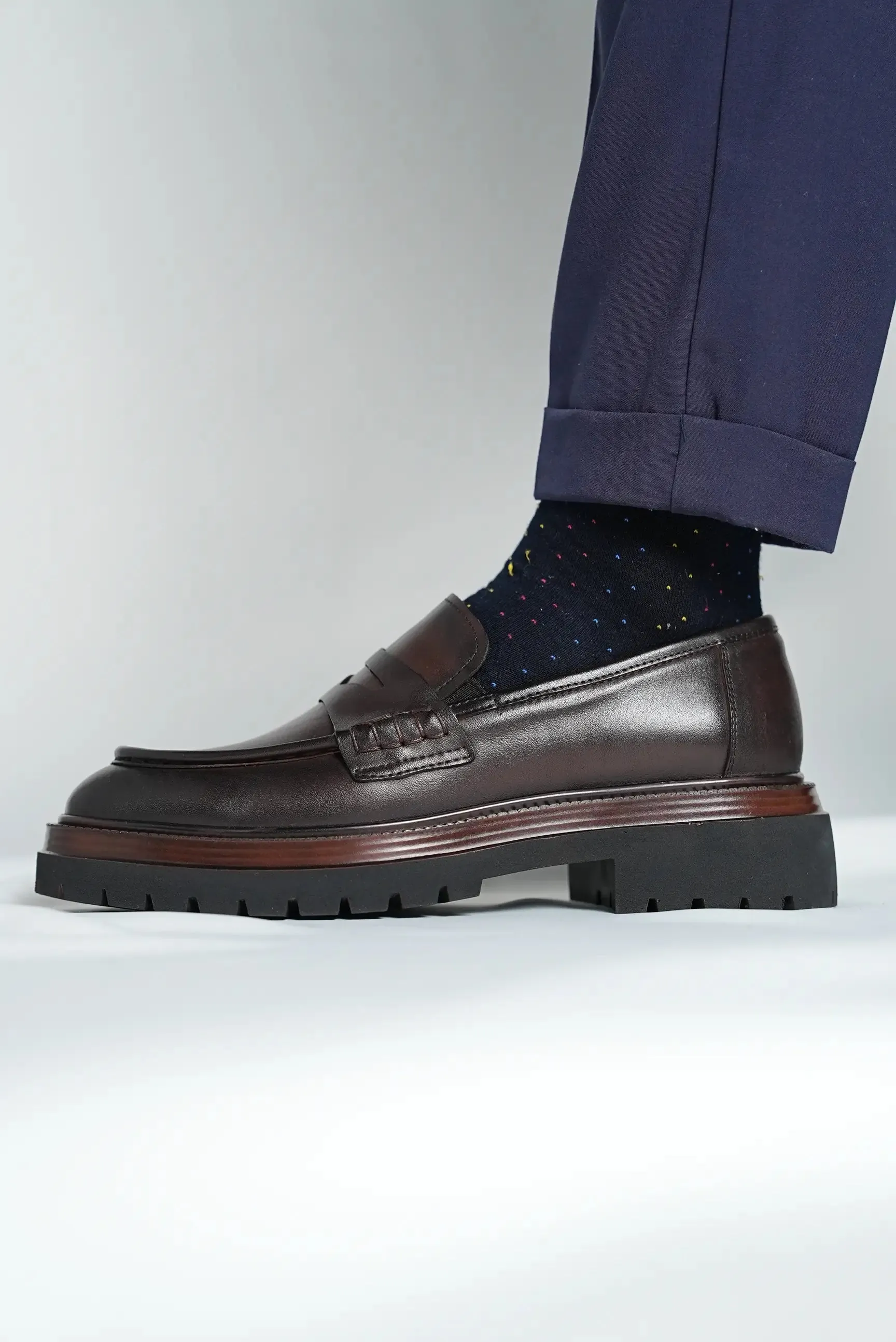 Brown Penny Chunky Loafer OS