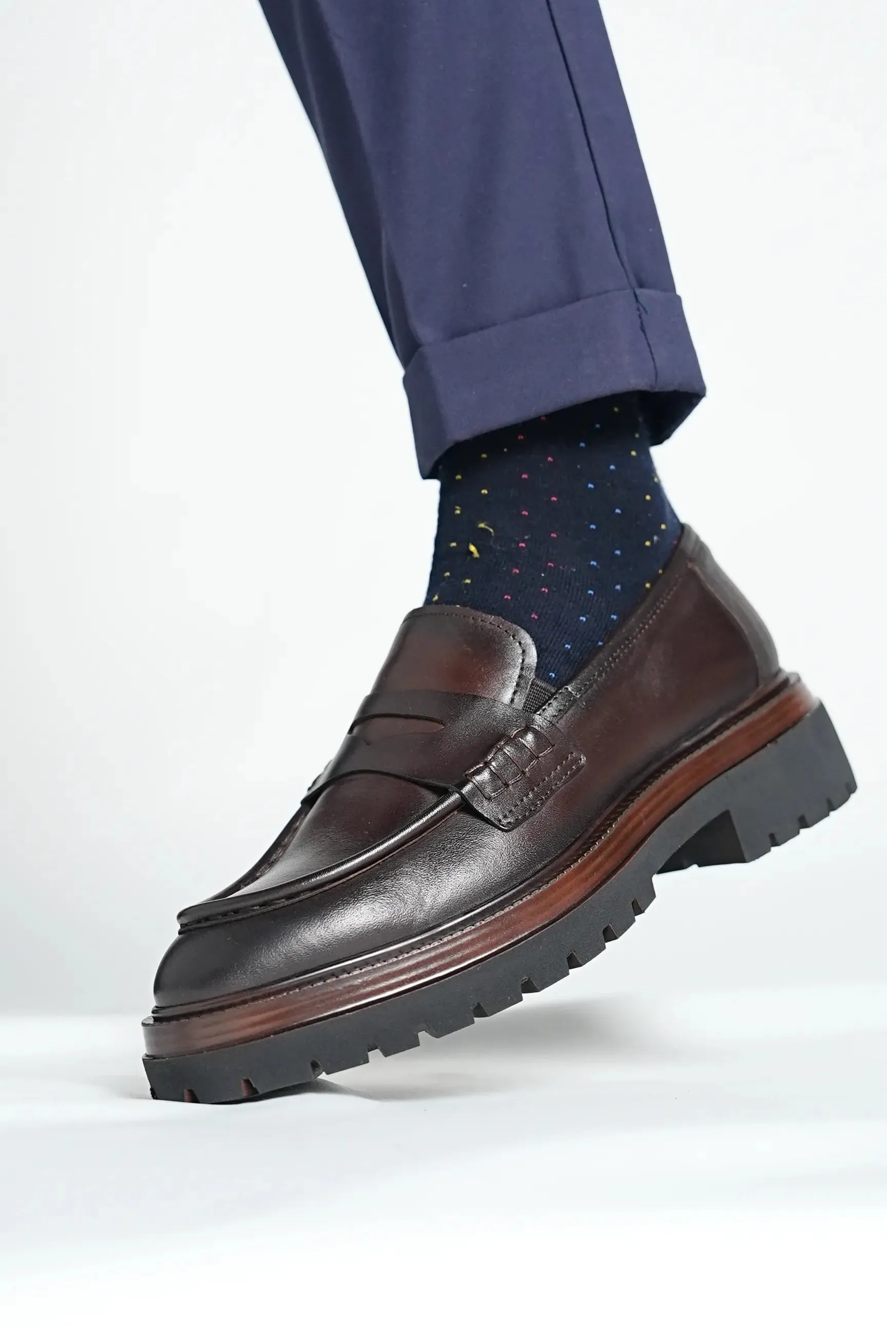 Brown Penny Chunky Loafer OS