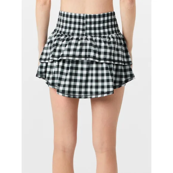 Bubble Women's Ruffle Skirt (Skort,) Size XL Black Gingham