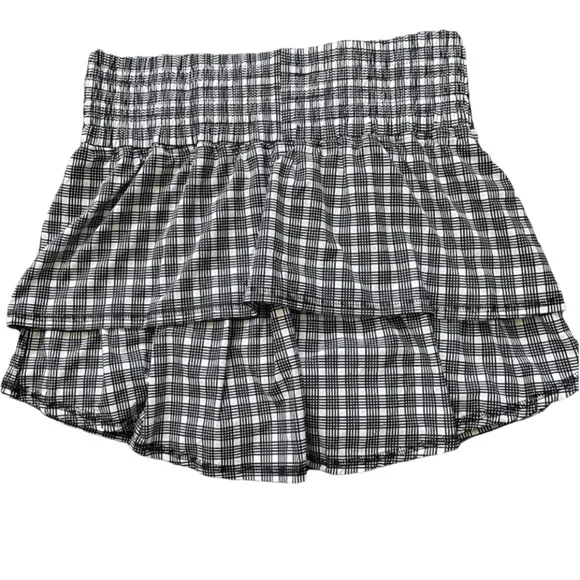 Bubble Women's Ruffle Skirt (Skort,) Size XL Black Gingham