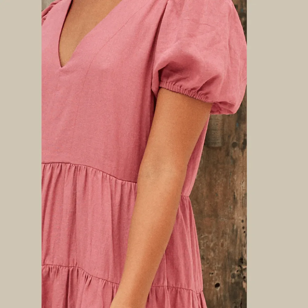 Buddha Wear Bianca Pink Mini Dress