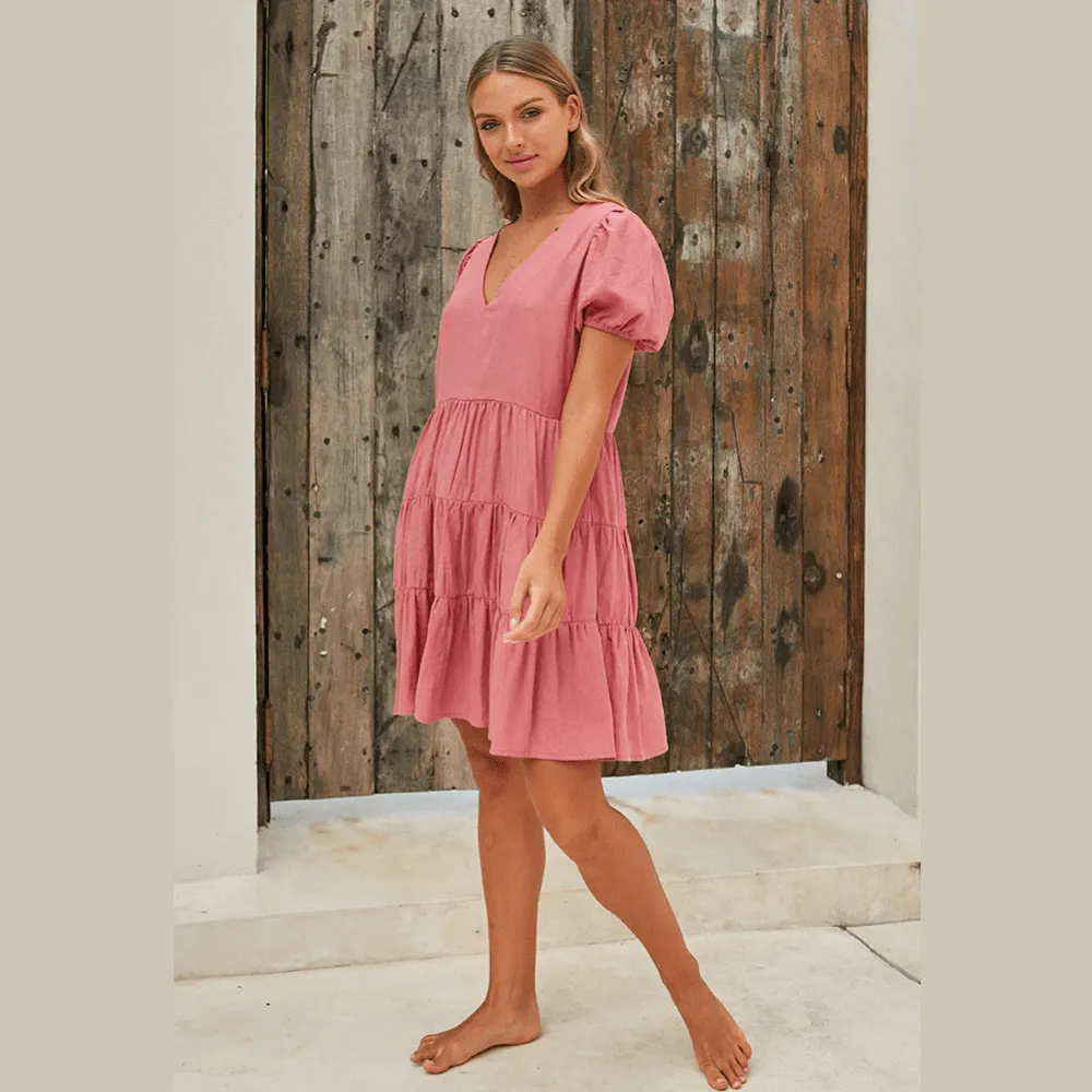 Buddha Wear Bianca Pink Mini Dress
