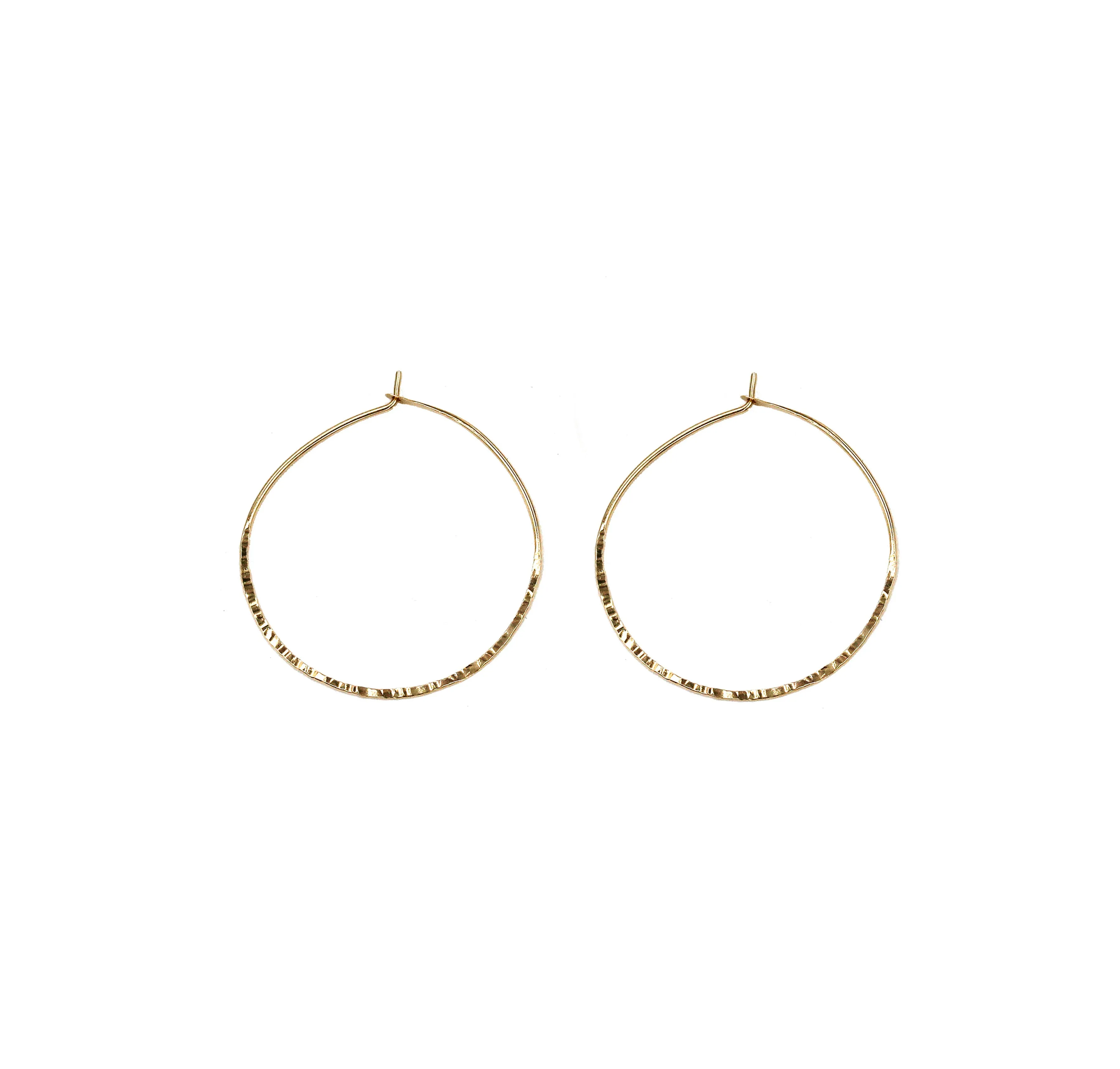 Caitlin 1.25" Textured Hoop Earrings