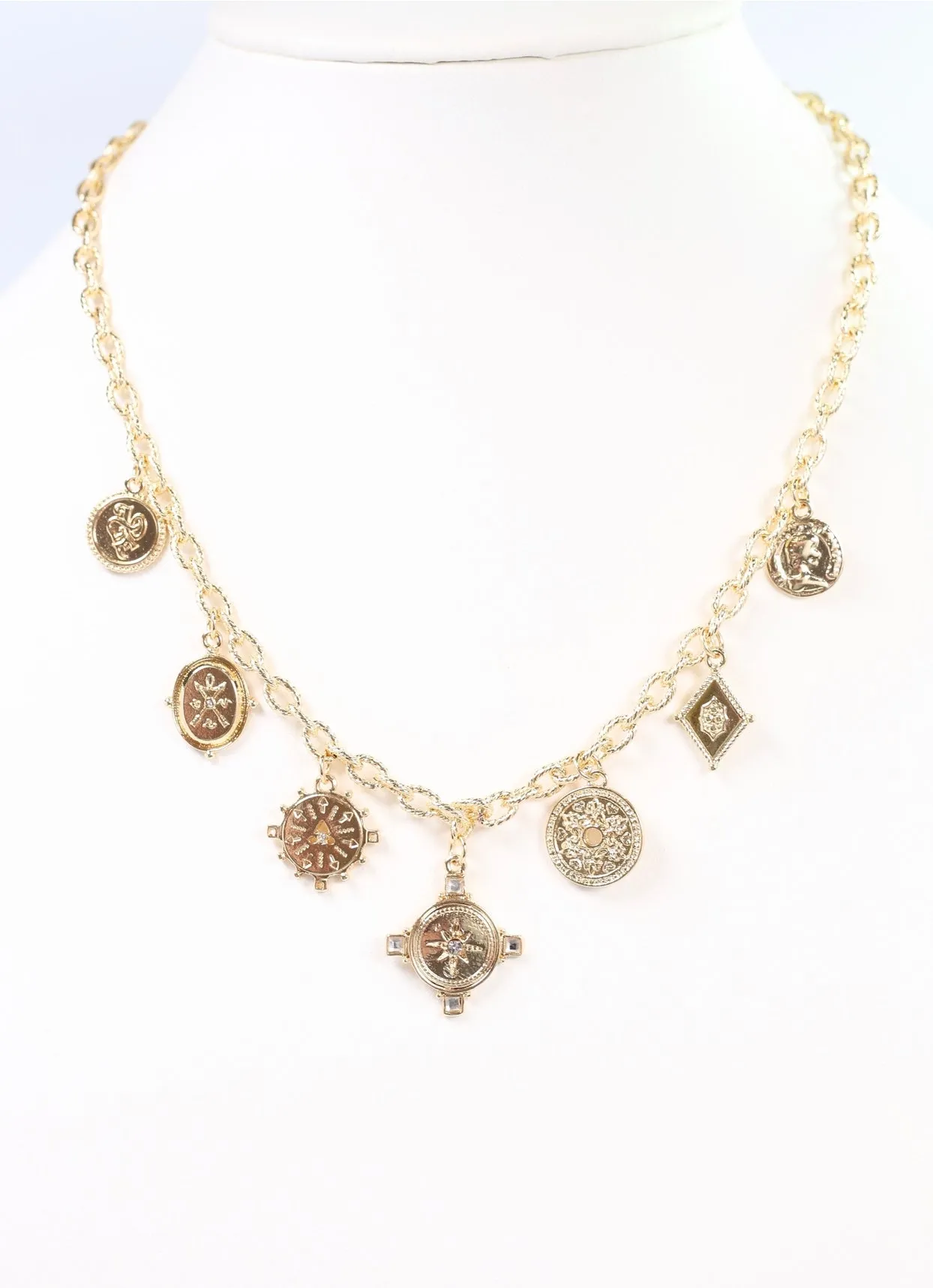 Caroline Hill - Mariann Charm Necklace Gold