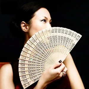 Carved Bamboo Folding Handheld Fan