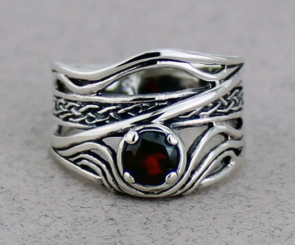 Celtic Weave Ring with Gemstone