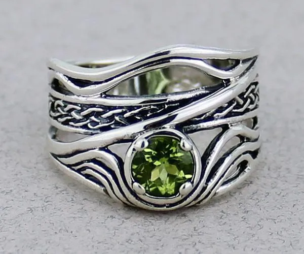 Celtic Weave Ring with Gemstone