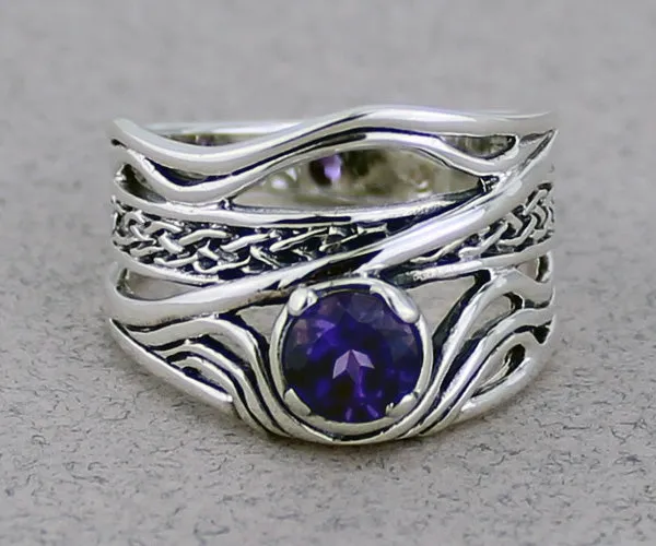 Celtic Weave Ring with Gemstone