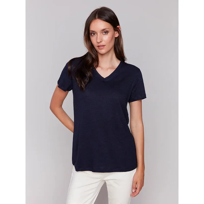 Charlie B Short Sleeve V Neck Shirt