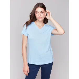 Charlie B Short Sleeve V Neck Shirt
