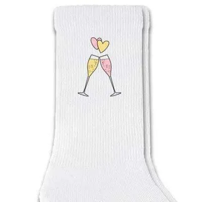 Cheers! Champagne Flutes - Ladies Crew Socks
