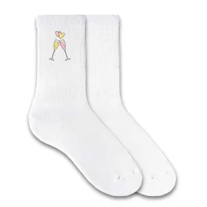 Cheers! Champagne Flutes - Ladies Crew Socks
