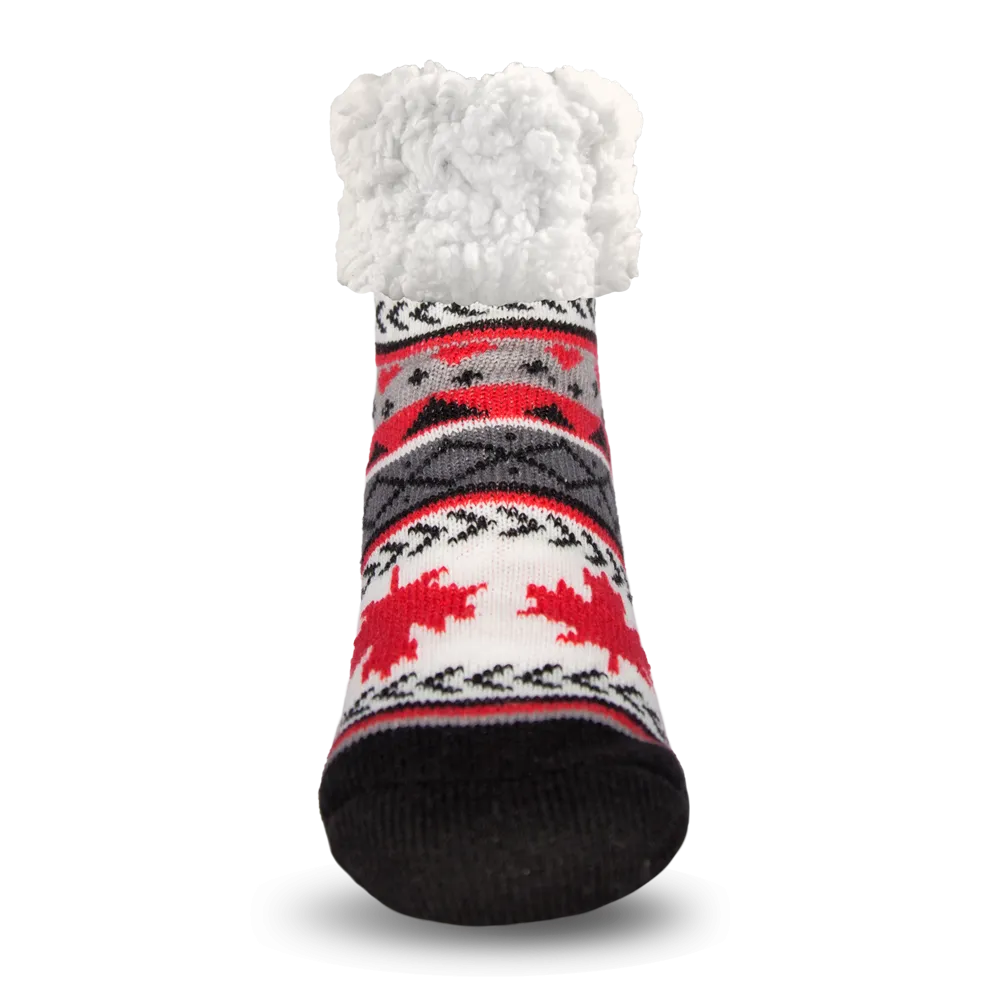 Classic Slipper Socks | Maple Leaf Grey