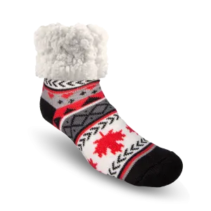 Classic Slipper Socks | Maple Leaf Grey