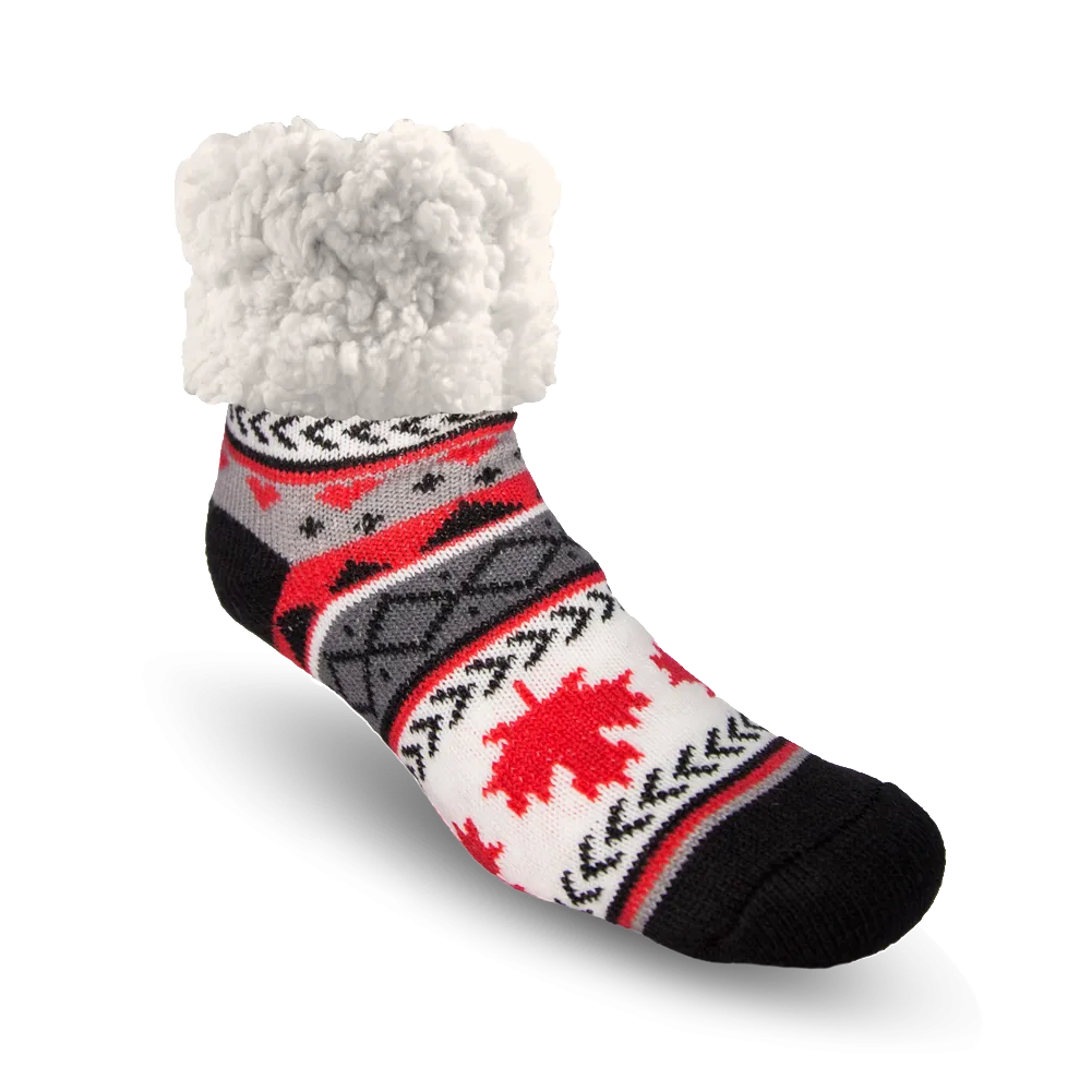 Classic Slipper Socks | Maple Leaf Grey