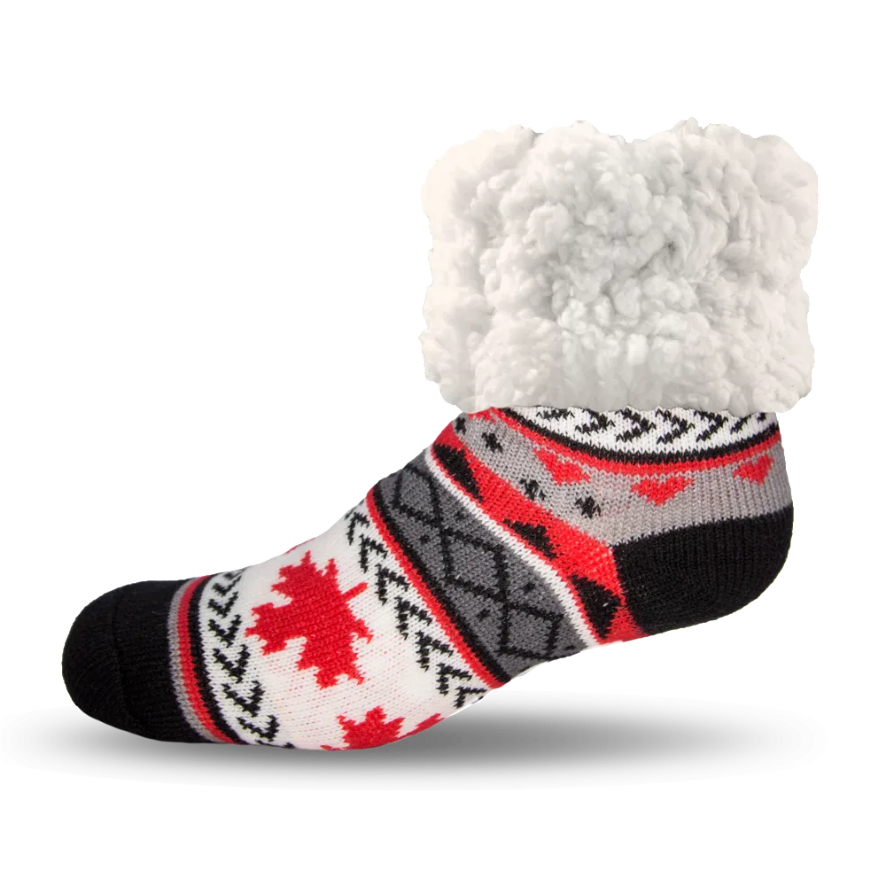 Classic Slipper Socks | Maple Leaf Grey