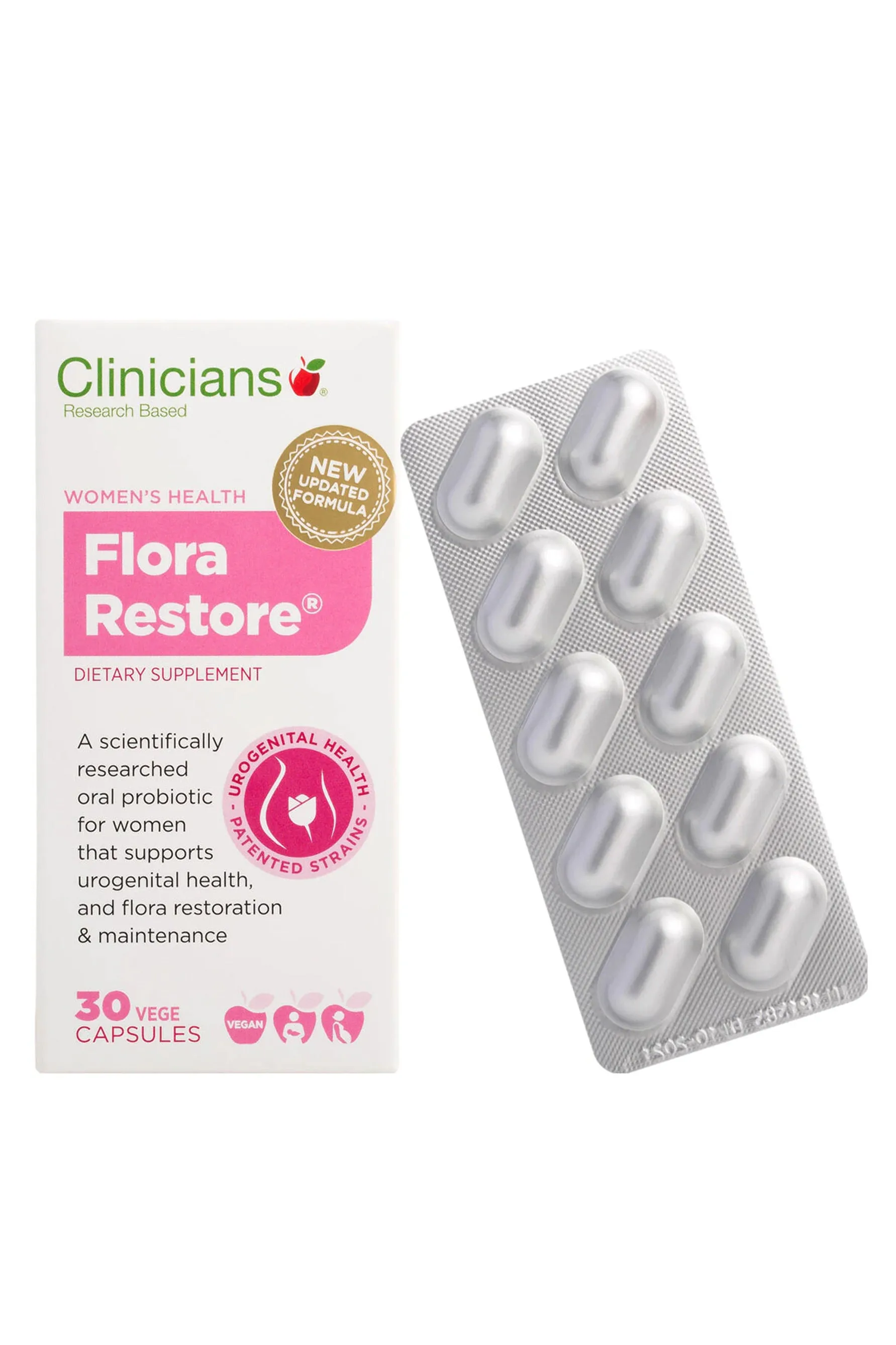 CLINICIANS Flora Restore 30 Vege Capsules