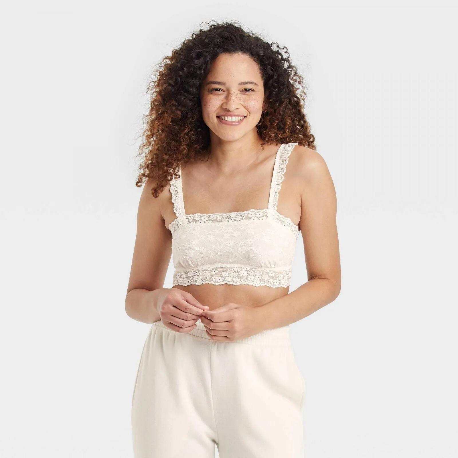 Colsie Women's Lace Bralette Off-White M