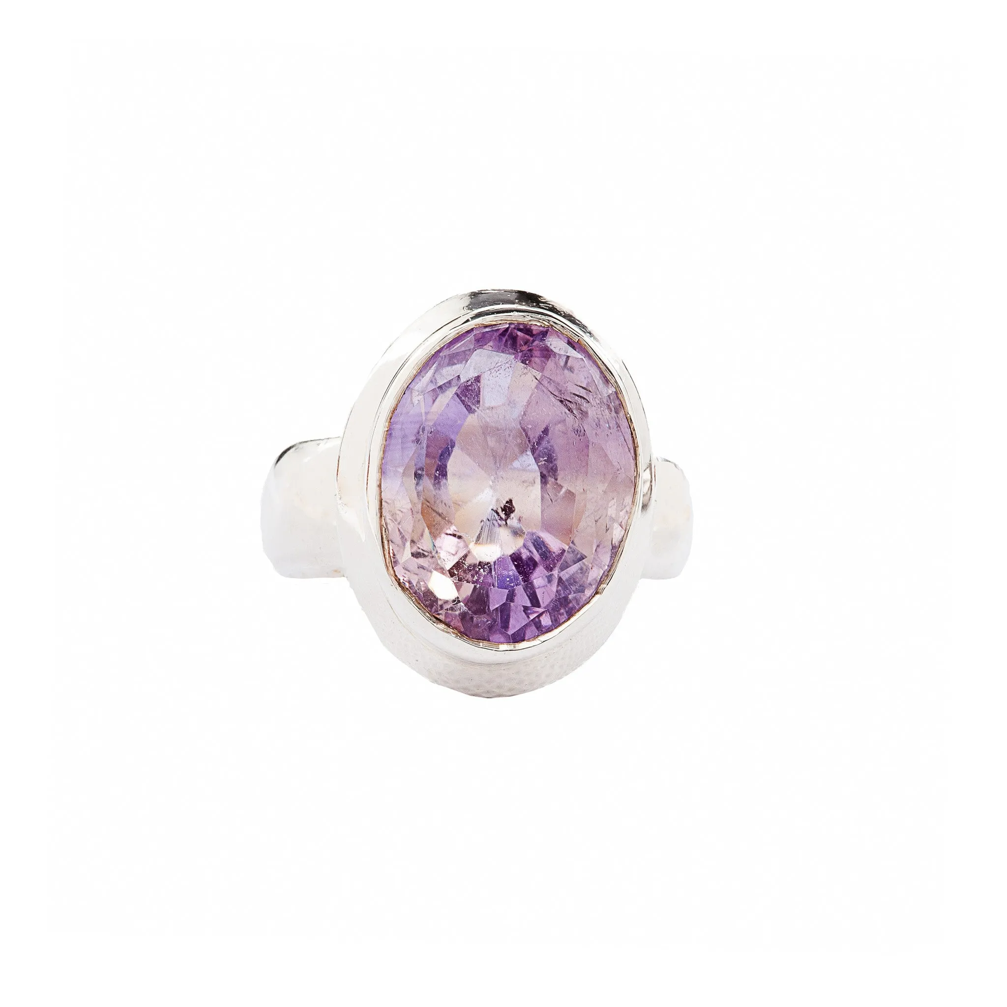 Cool Lavender Faceted Ametrine Ring
