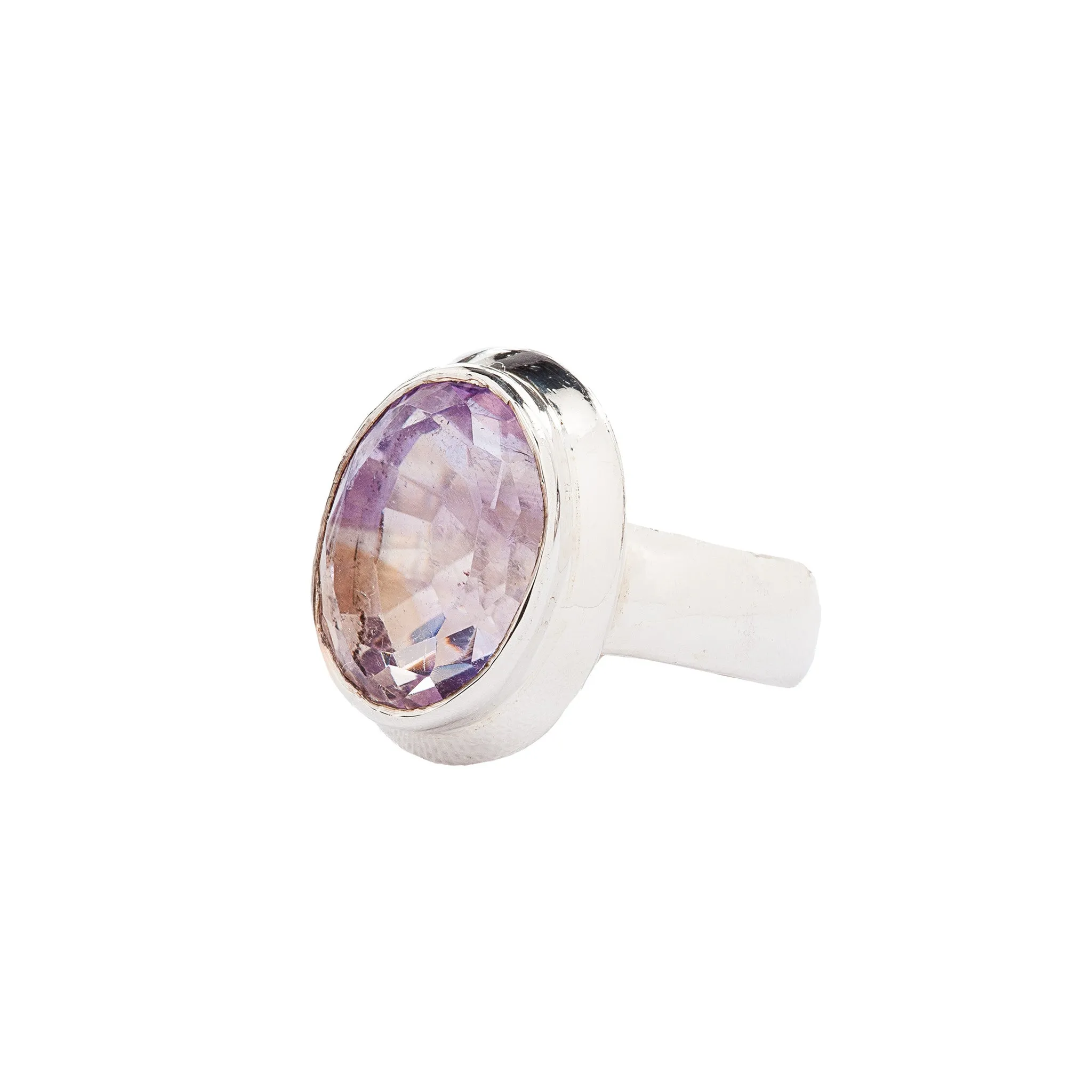 Cool Lavender Faceted Ametrine Ring