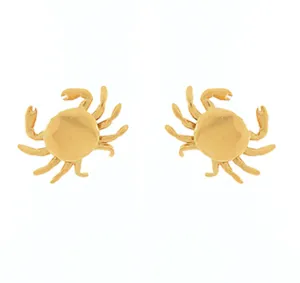Crab Stud Earrings - Gold