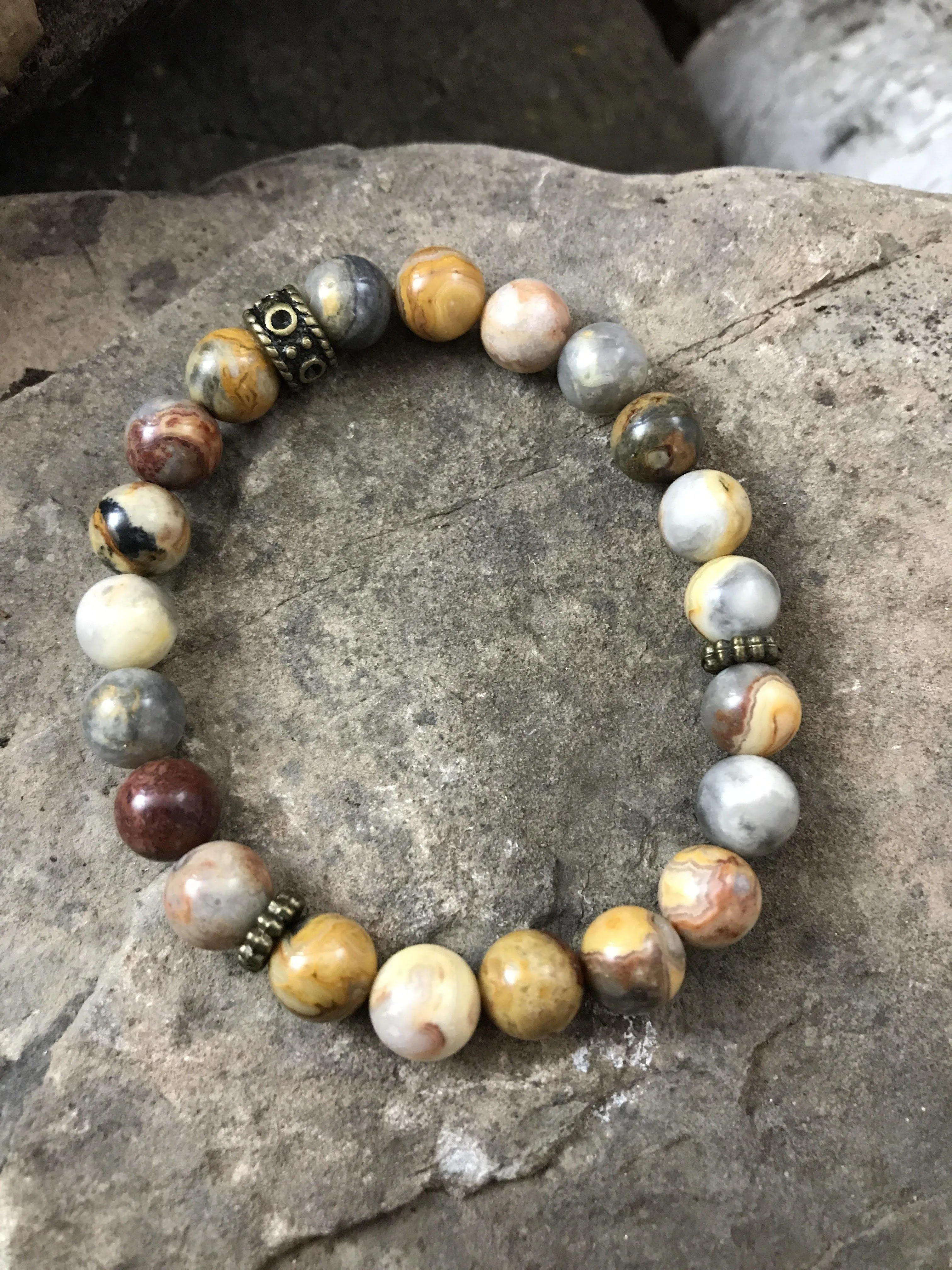 Crazy Lace Agate Bracelet