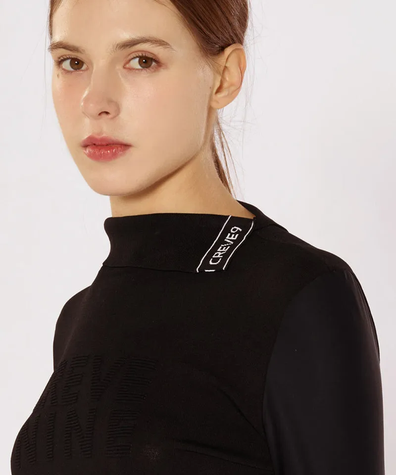 CREVE NINE: Sleeve Cool Jersey Knit - Black