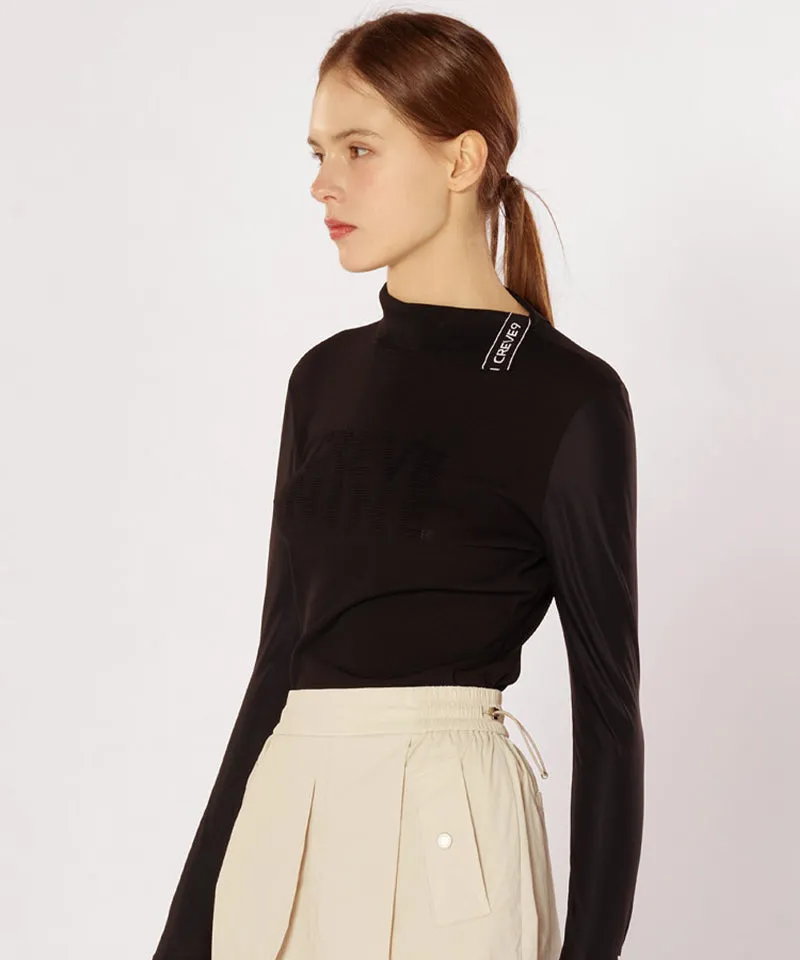 CREVE NINE: Sleeve Cool Jersey Knit - Black