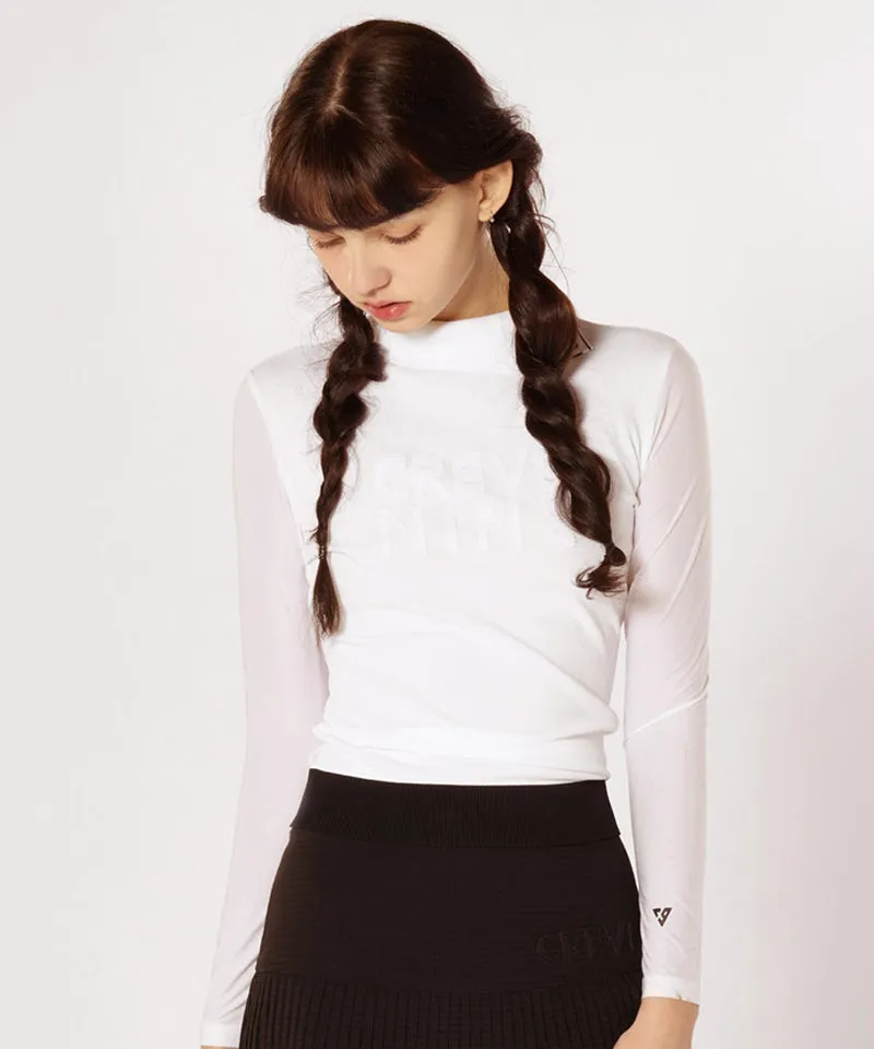 CREVE NINE: Sleeve Cool Jersey Knit - White