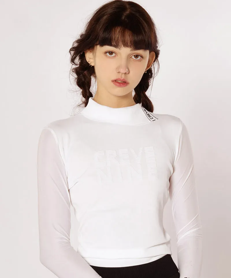 CREVE NINE: Sleeve Cool Jersey Knit - White