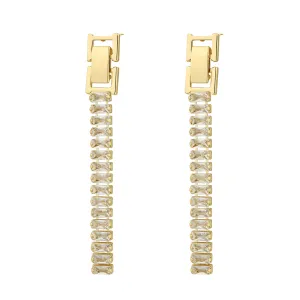 Crystal & 18K Gold-Plated Belt Drop Earrings